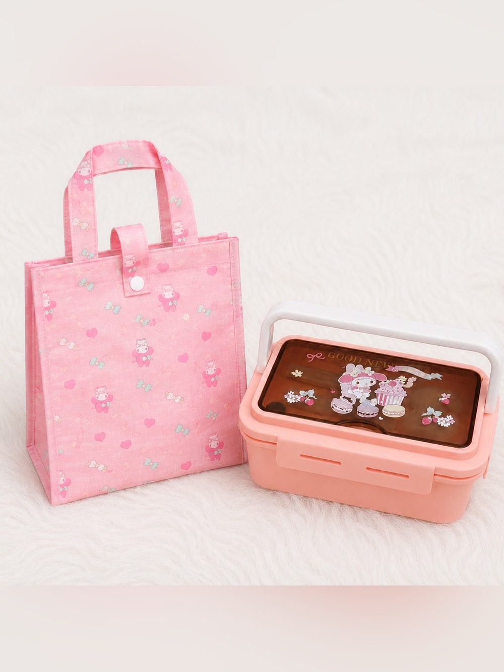 My Melody Pink Lunch Bag & Bento Box Set NWOT
